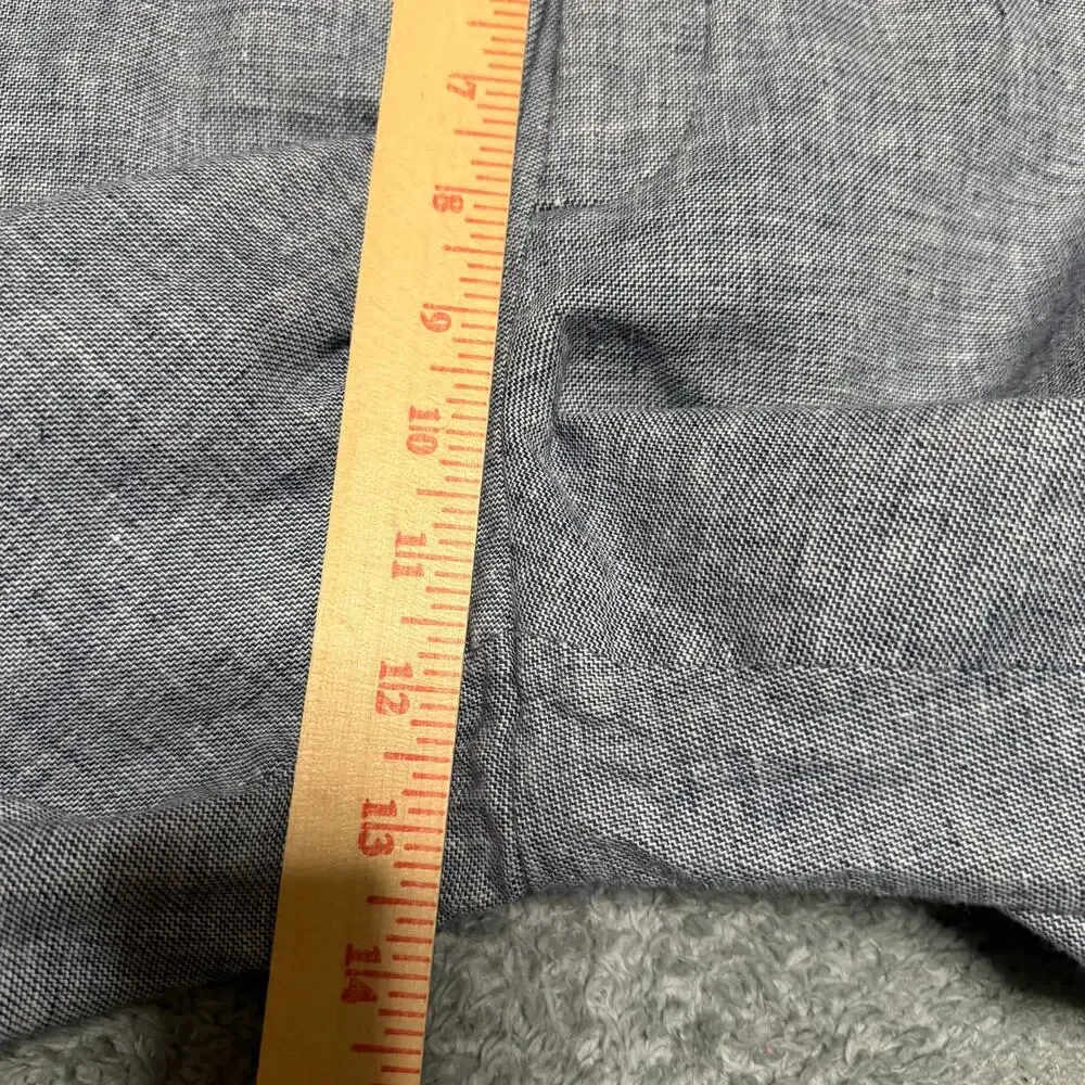 Banana Republic Pants Mens 33x32 Blue Standard Fit Linen Blend Trousers
